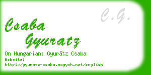 csaba gyuratz business card